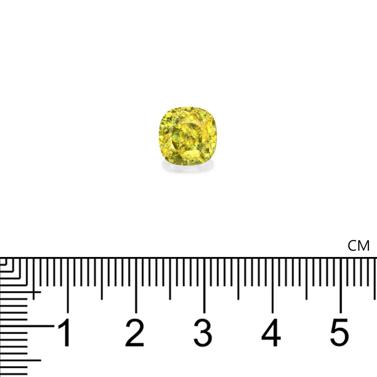 pineapple yellow sphene, 2.9ct cushion cut — view 4