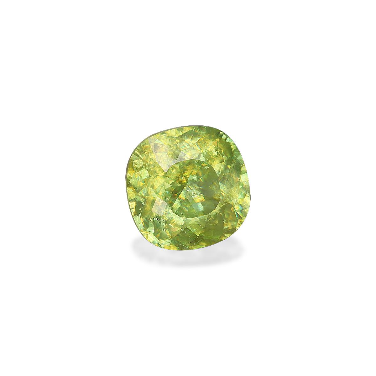 lime green sphene, 3.15ct cushion cut — view 3