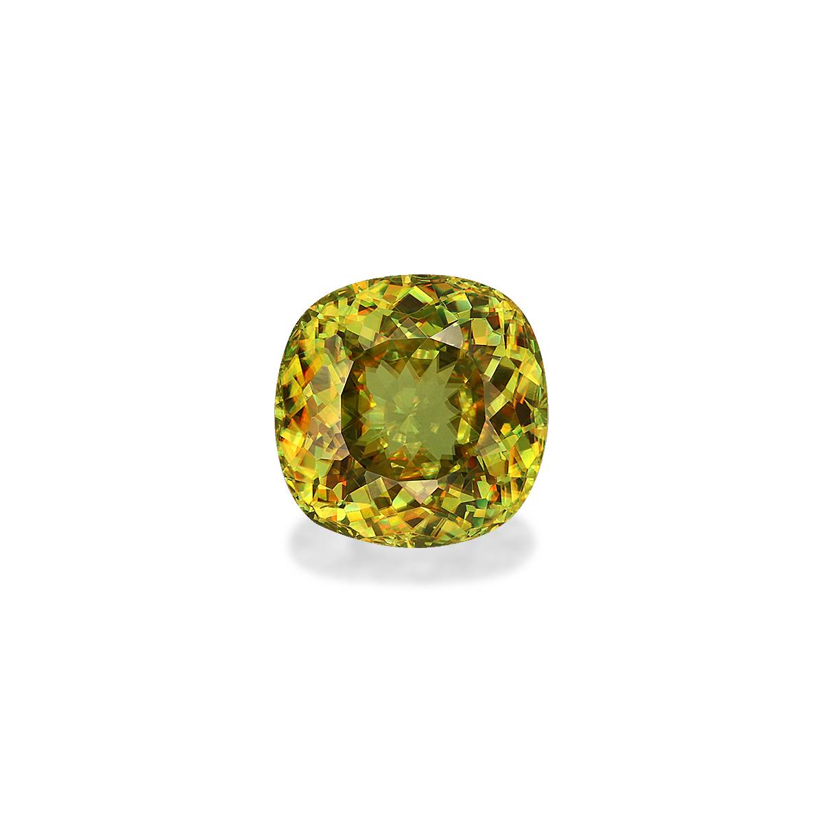 lemon yellow sphene, 3.12ct cushion cut — main view