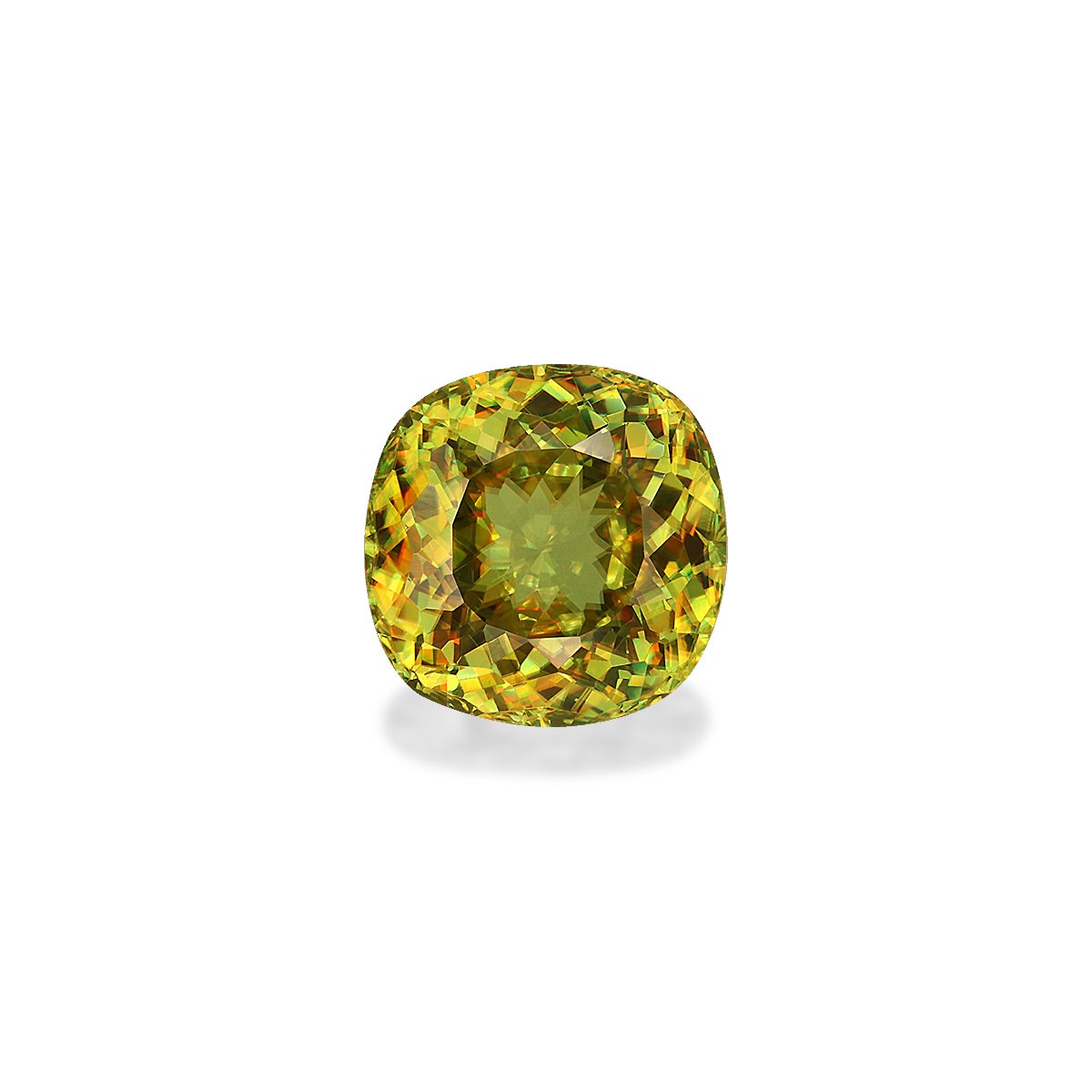 lemon yellow sphene, 3.12ct cushion cut — main view
