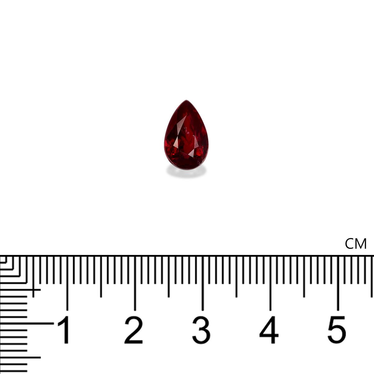 red mozambique ruby, 3.03ct pear cut — view 4