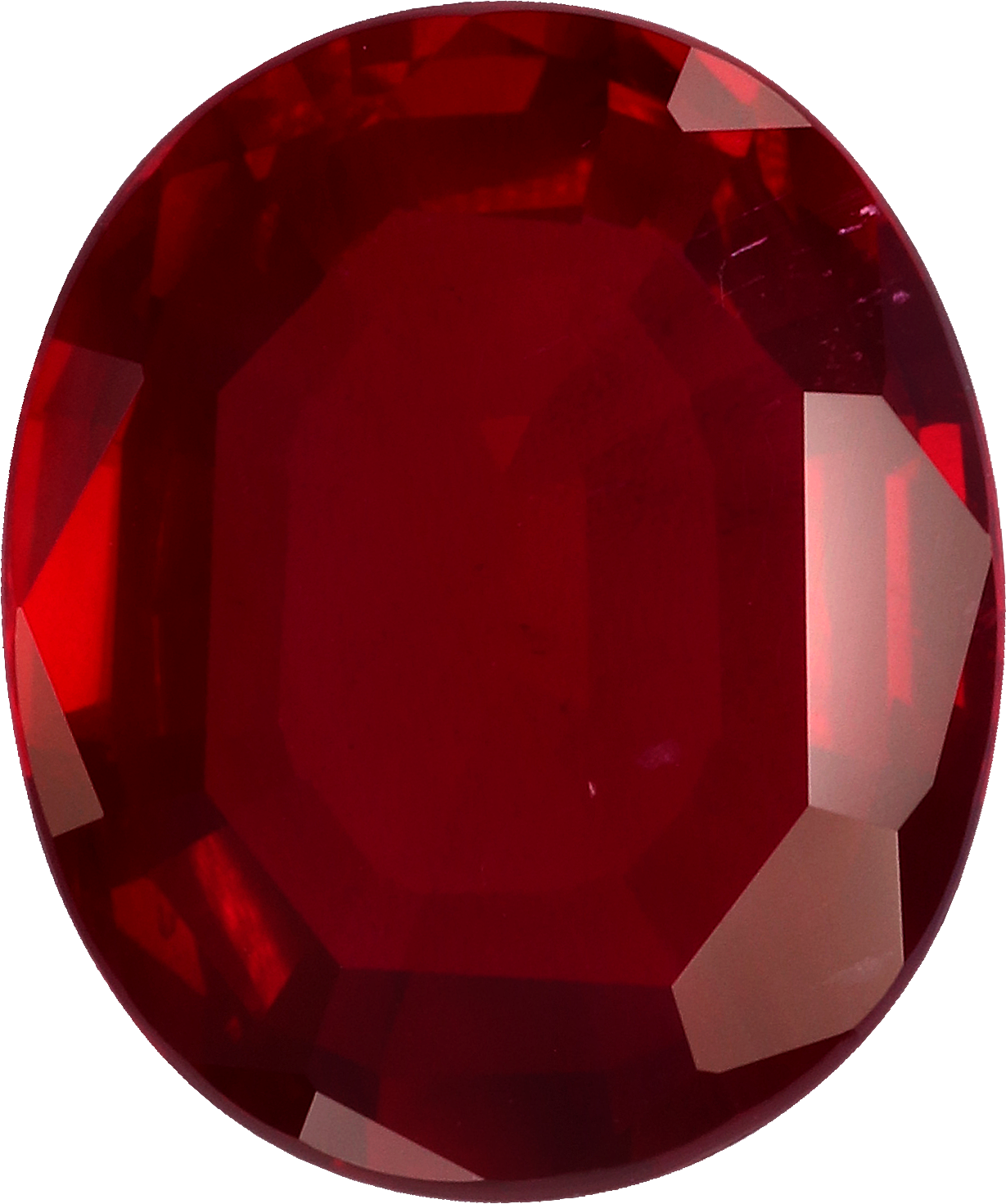 Cushion cut mozambique ruby, 9.75 by 8.12 mm, shown at actual size
