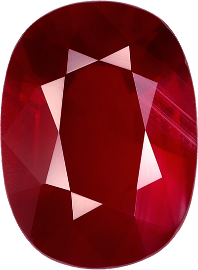 Oval cut mozambique ruby, 9.96 by 7.33 mm, shown at actual size