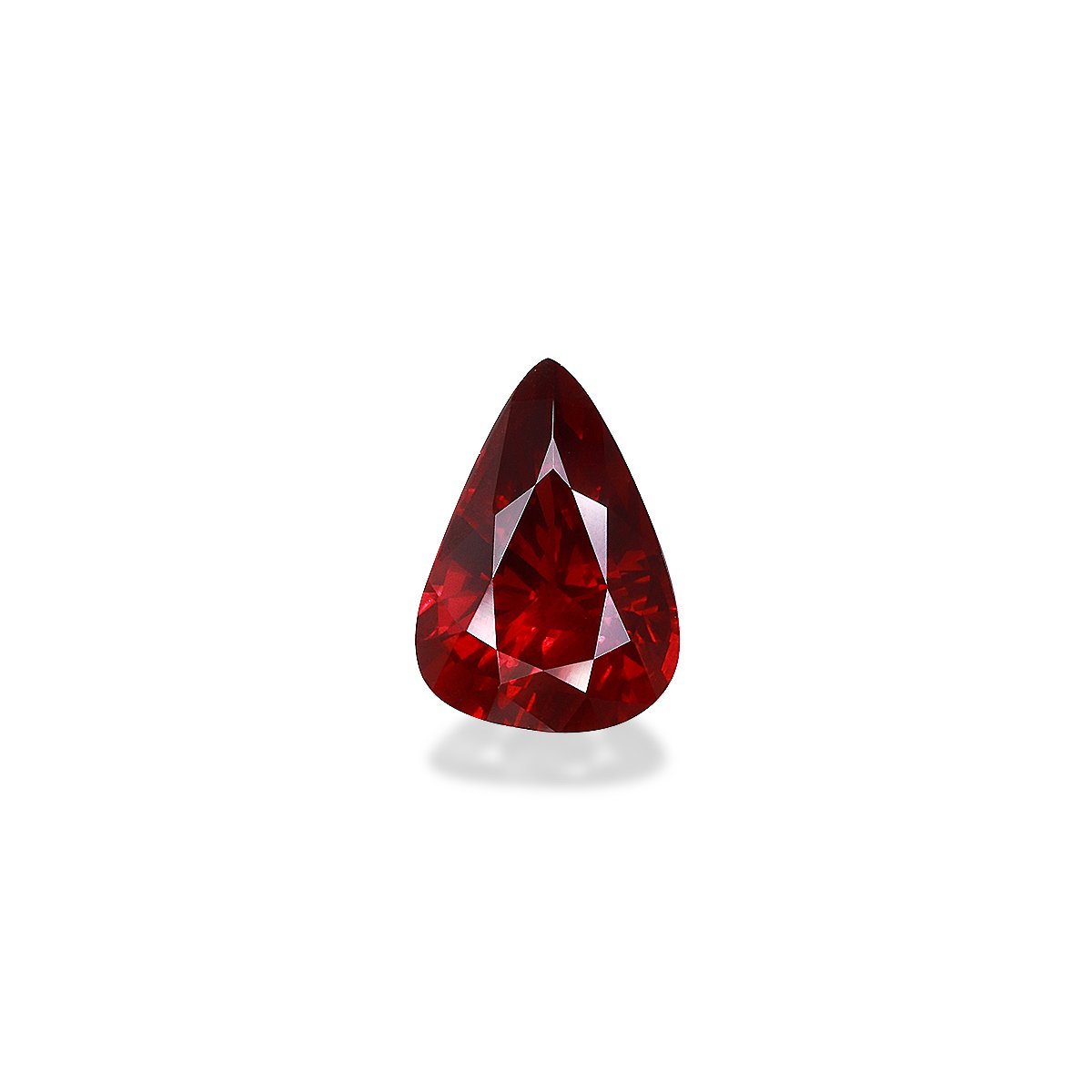 Pigeons Blood red mozambique ruby, 1.92ct pear cut — main view