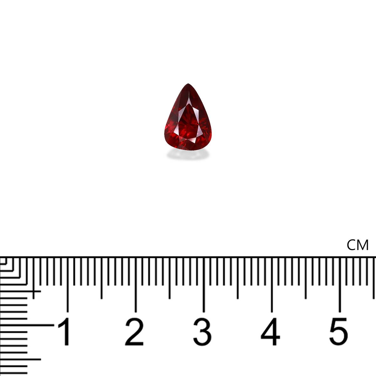 Pigeons Blood red mozambique ruby, 1.92ct pear cut — view 4