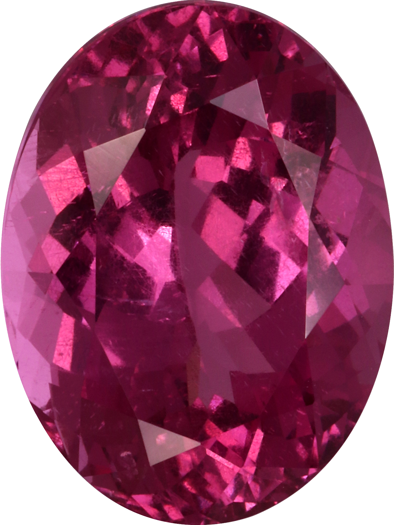 Oval cut pink spinel, 13.1 by 9.8 mm, shown at actual size