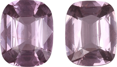 Cushion cut purple spinel, 9.96 by 7.85 mm, shown at actual size