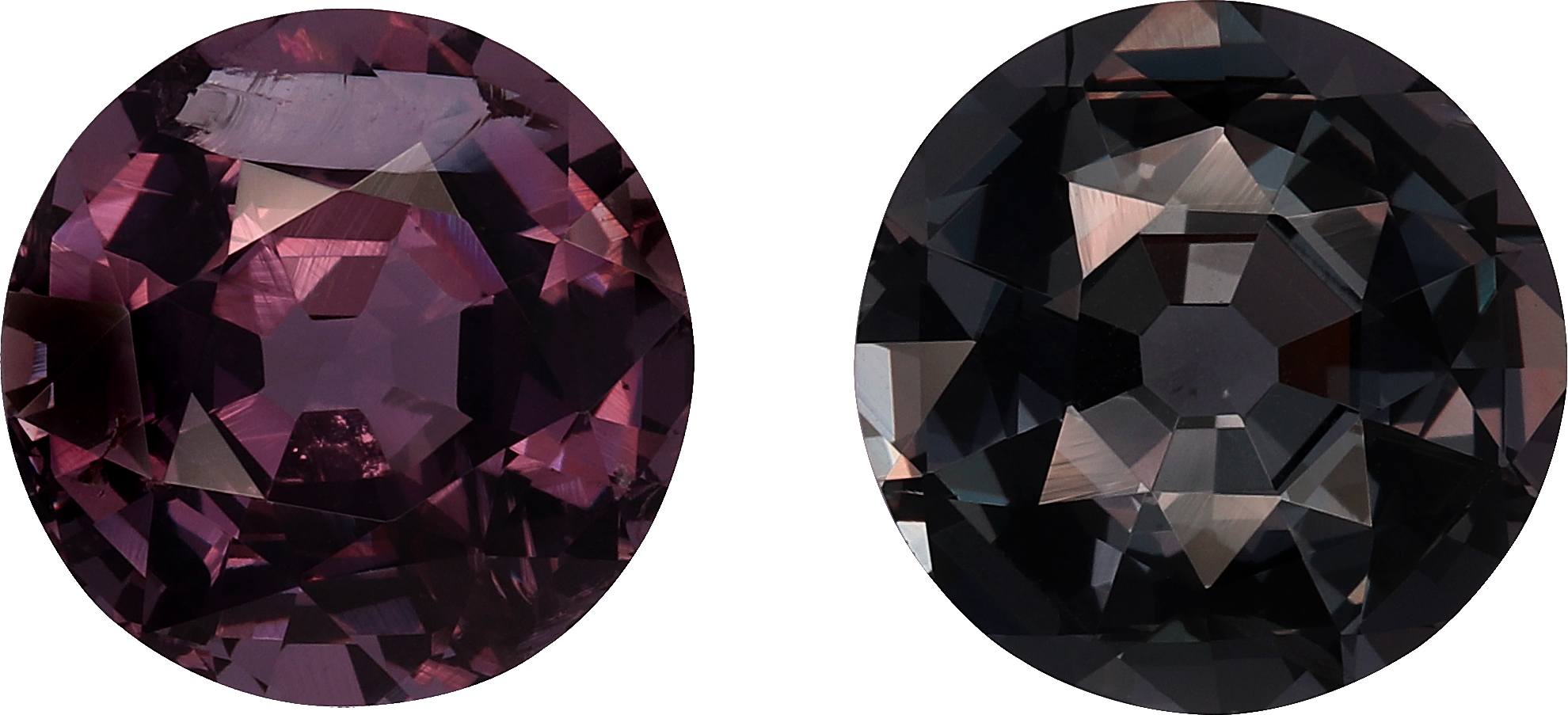 Round cut spinel, 9 by 9 mm, shown at actual size