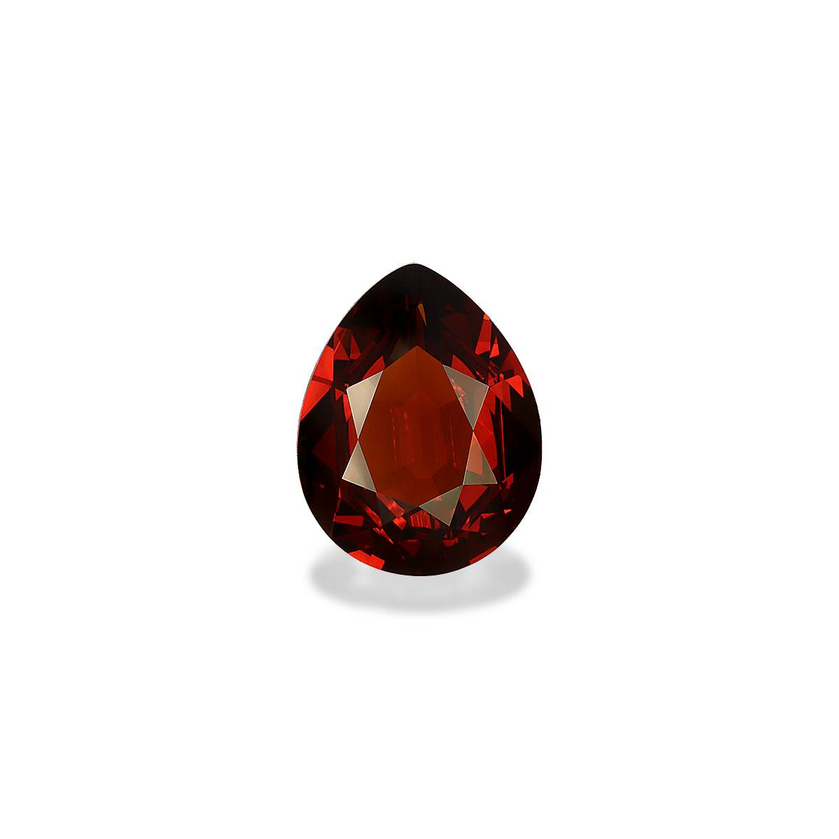 fire orange spessartite garnet, 6.01ct pear cut — main view