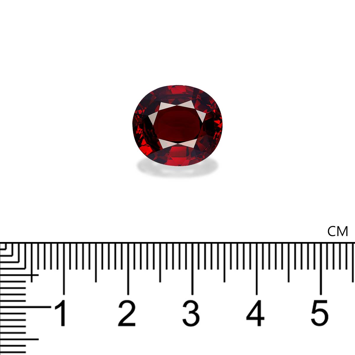 crimson red spessartite garnet, 10.79ct oval cut — view 4