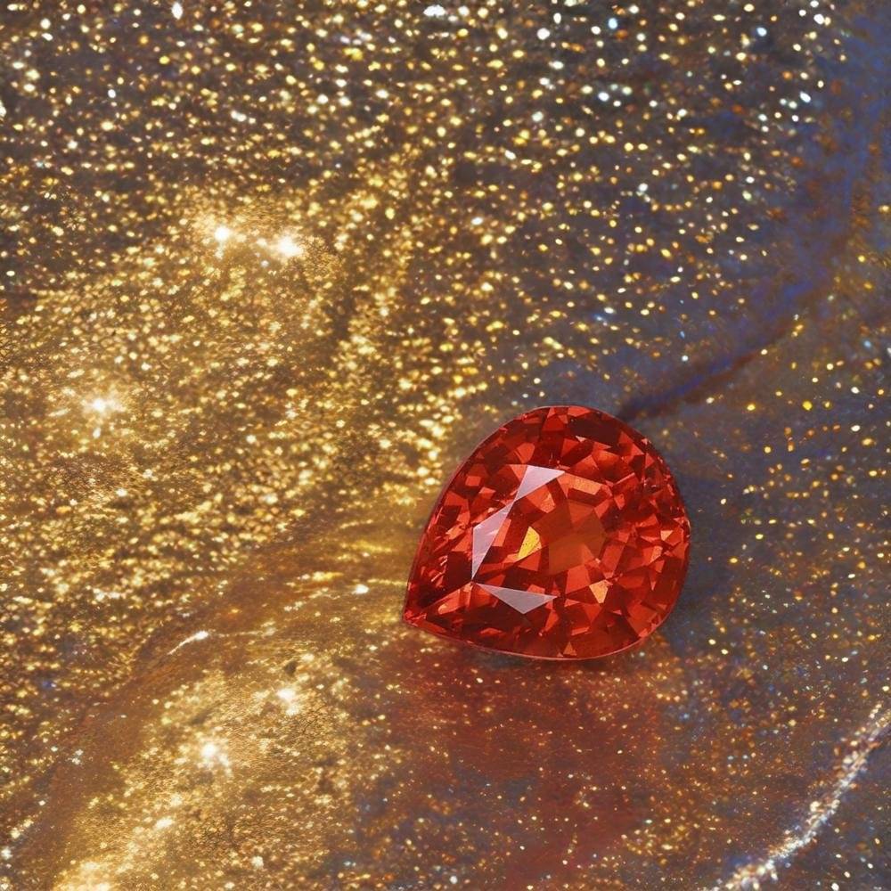 orange spessartite garnet, 7.62ct pear cut — view 6