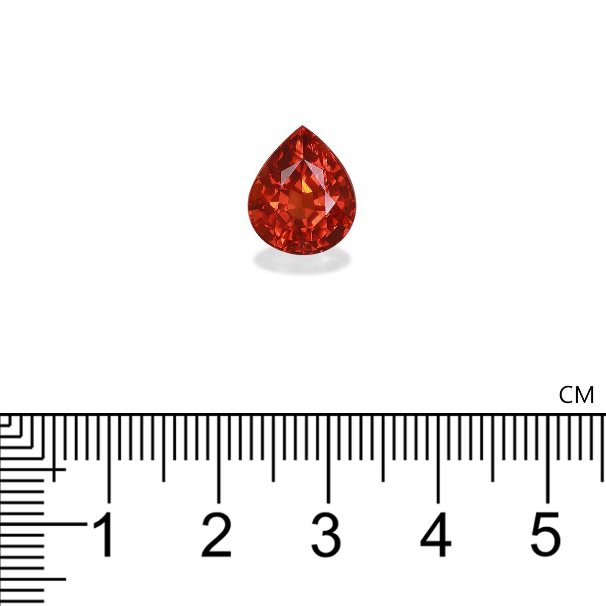 orange spessartite garnet, 7.62ct pear cut — view 4