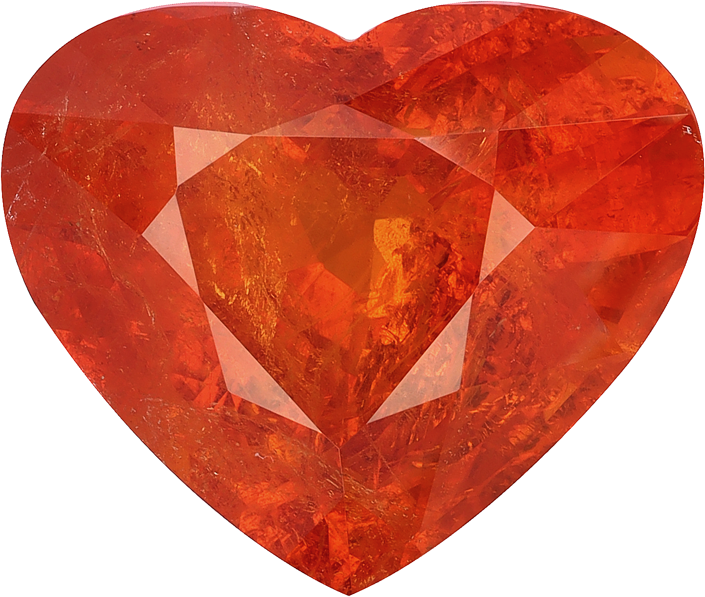 Heart cut spessartite garnet