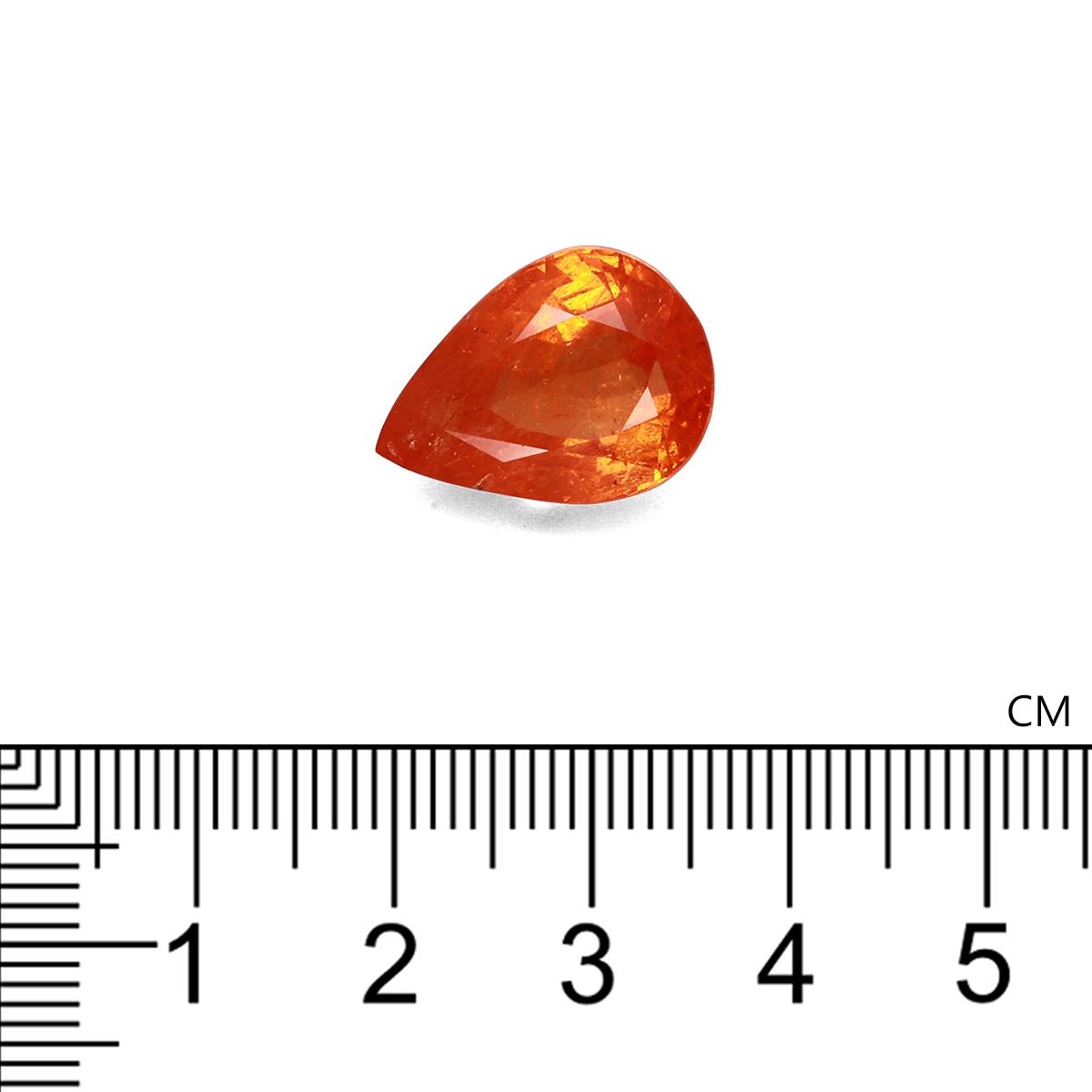 orange spessartite garnet, 14.4ct pear cut — view 4