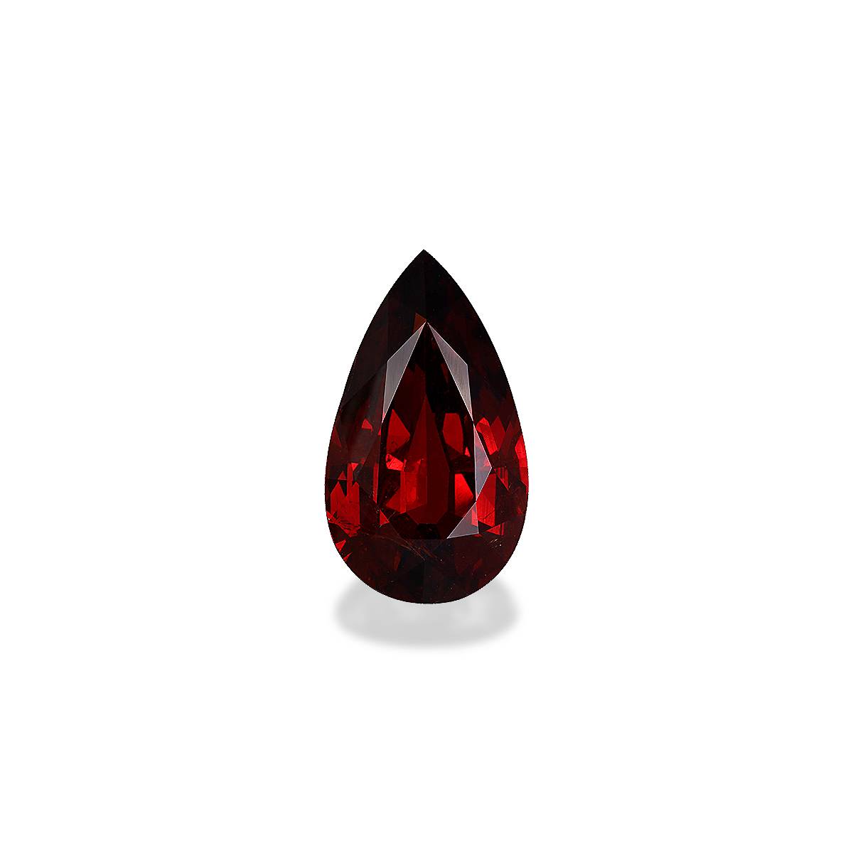scarlet red spessartite garnet, 27.07ct pear cut — main view