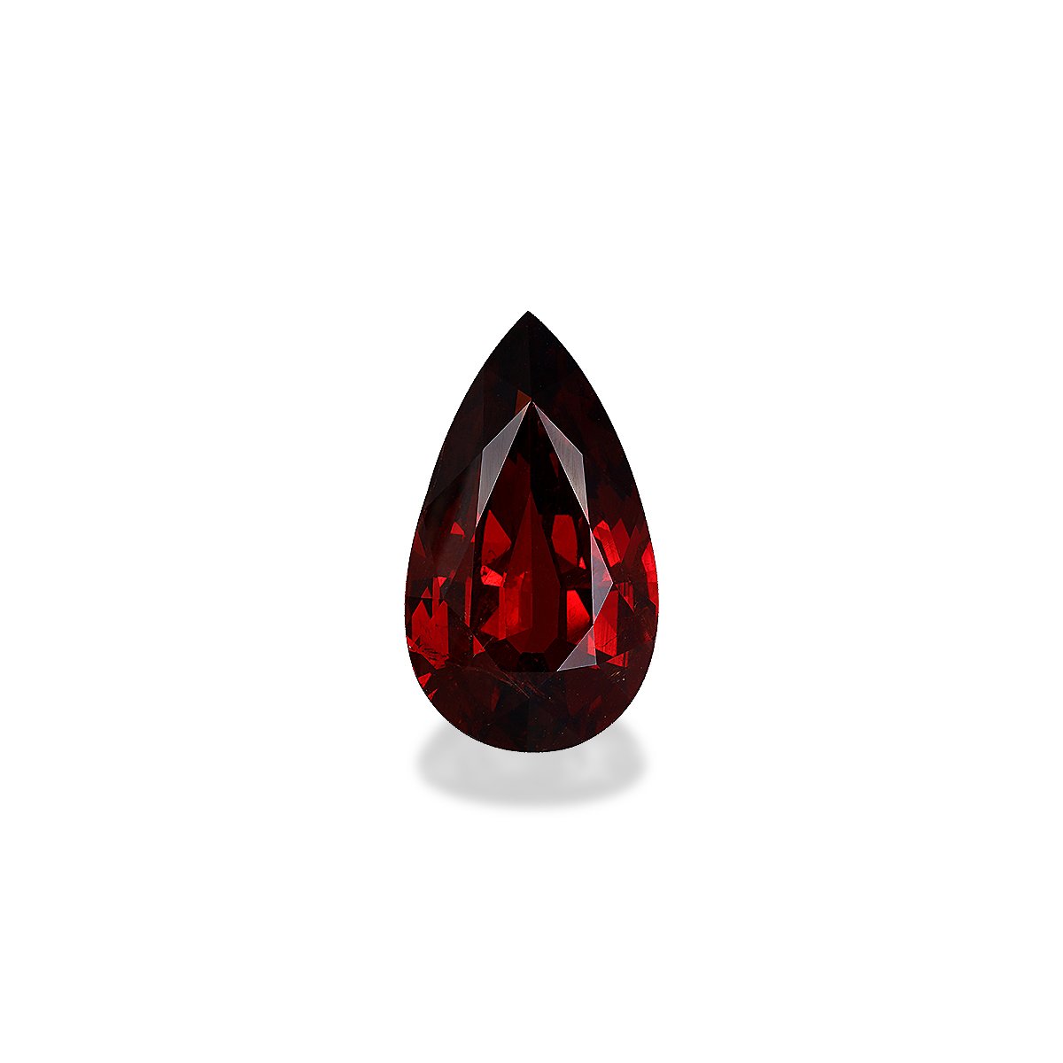 scarlet red spessartite garnet, 27.07ct pear cut — main view