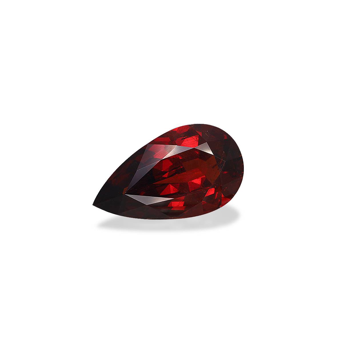 scarlet red spessartite garnet, 27.07ct pear cut — view 3