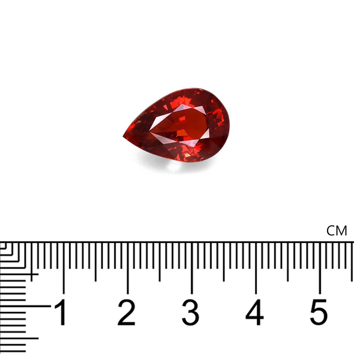 red spessartite garnet, 12.76ct pear cut — view 4
