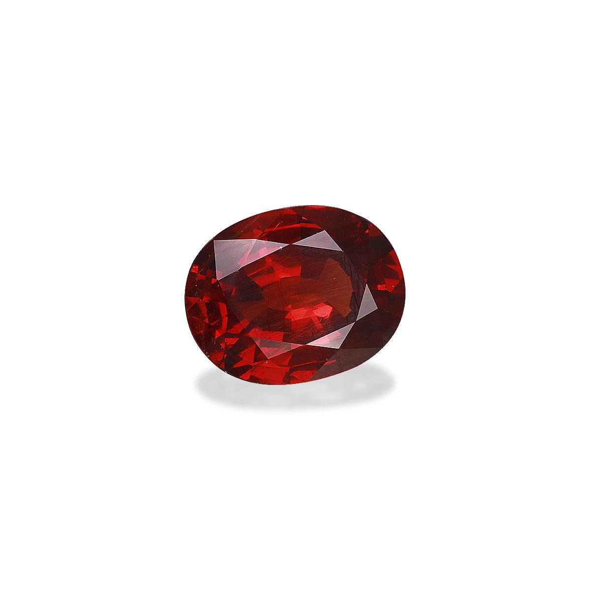 scarlet red spessartite garnet, 7.02ct oval cut — view 3