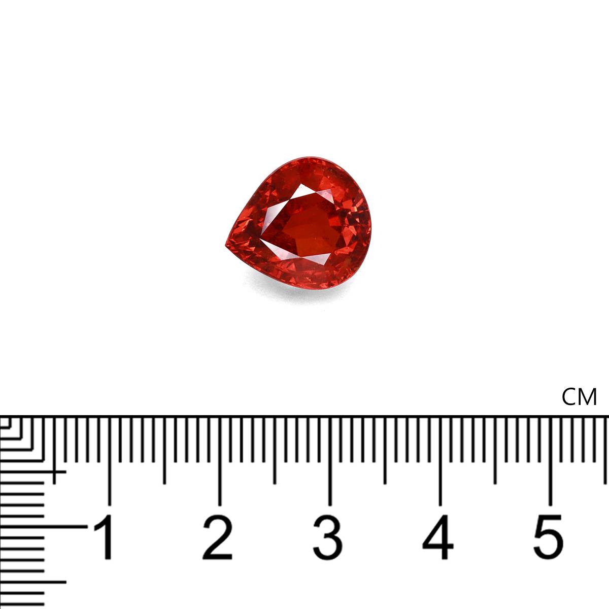 fire orange spessartite garnet, 11.02ct pear cut — view 4