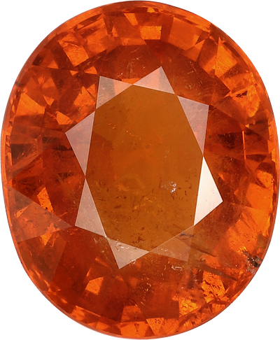 Pear cut spessartite garnet, 13.05 by 10.8 mm, shown at actual size