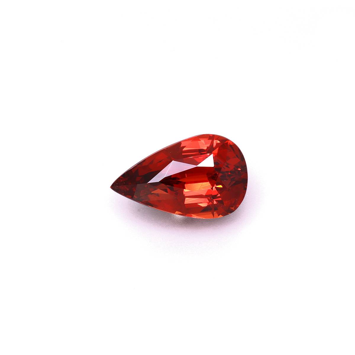 fire orange spessartite garnet, 9.19ct pear cut — main view