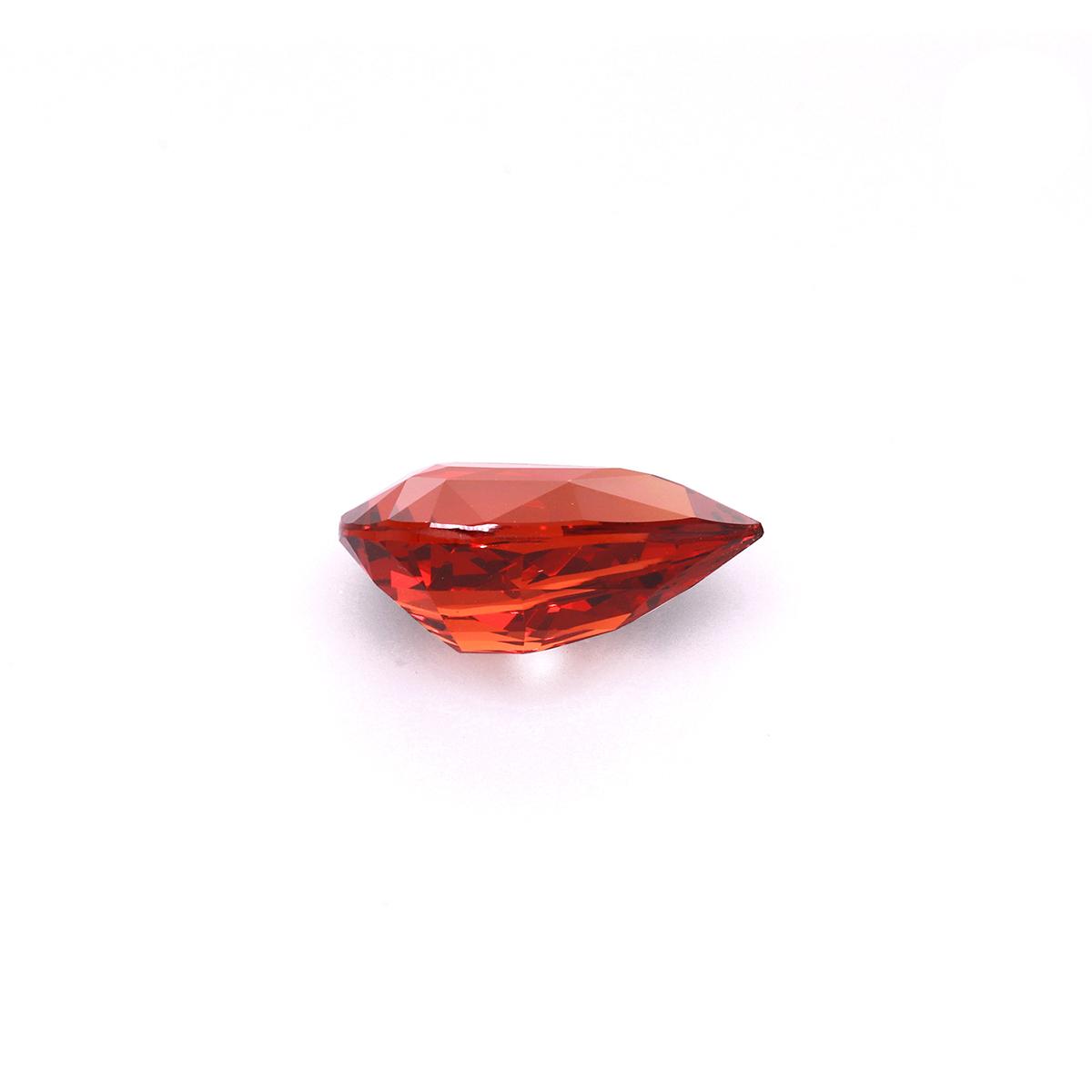fire orange spessartite garnet, 9.19ct pear cut — view 3