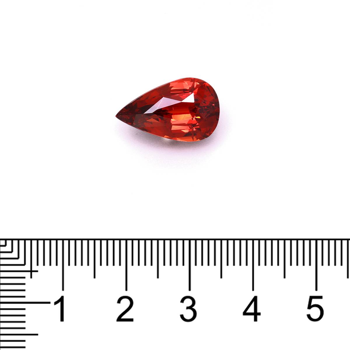 fire orange spessartite garnet, 9.19ct pear cut — view 4