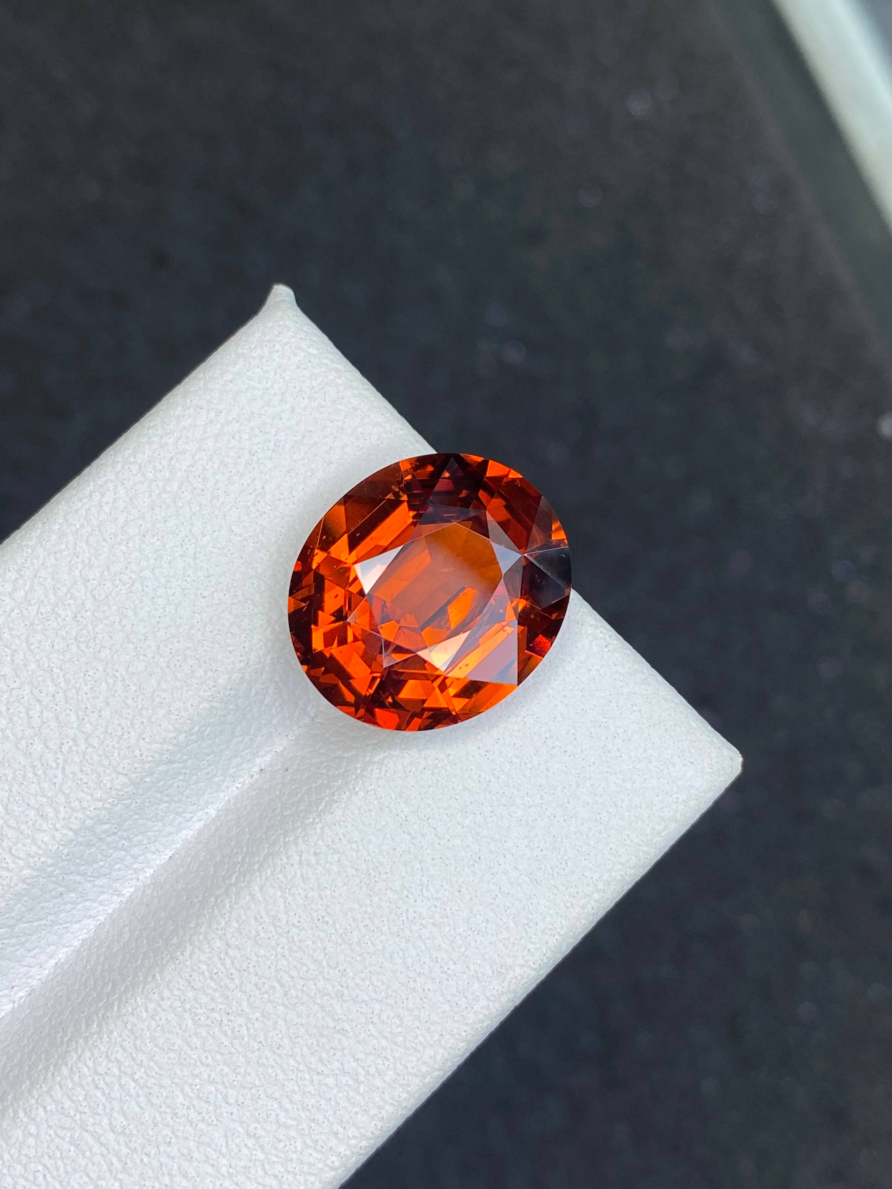 orange spessartite garnet, 9.17ct oval cut — view 5
