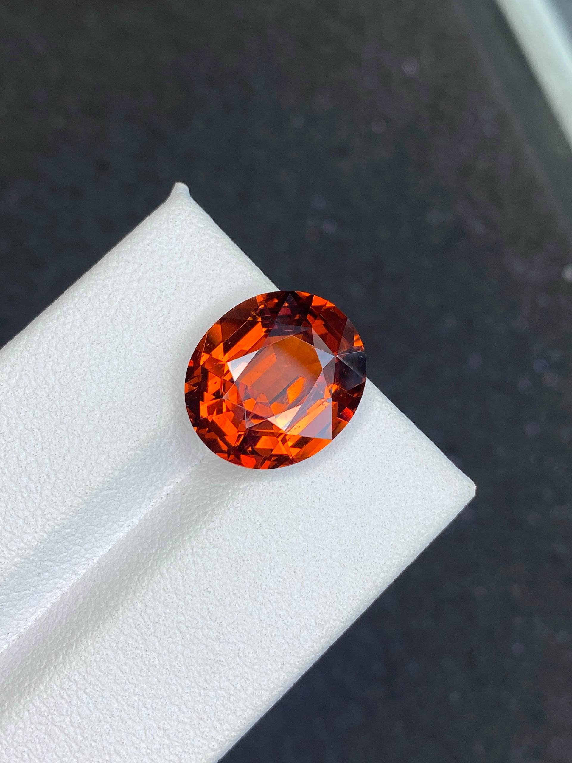 orange spessartite garnet, 9.17ct oval cut — view 5