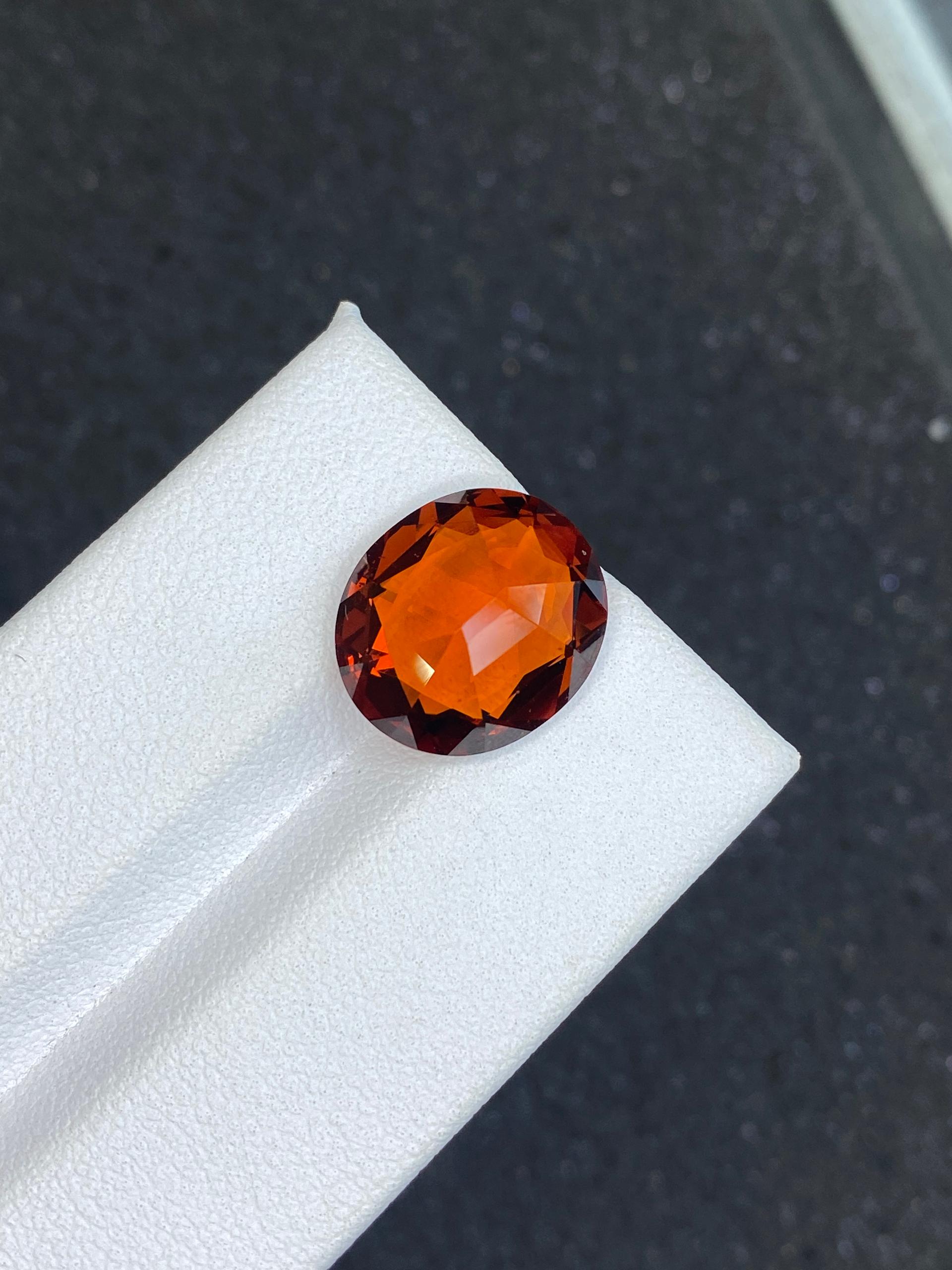 orange spessartite garnet, 9.17ct oval cut — view 6