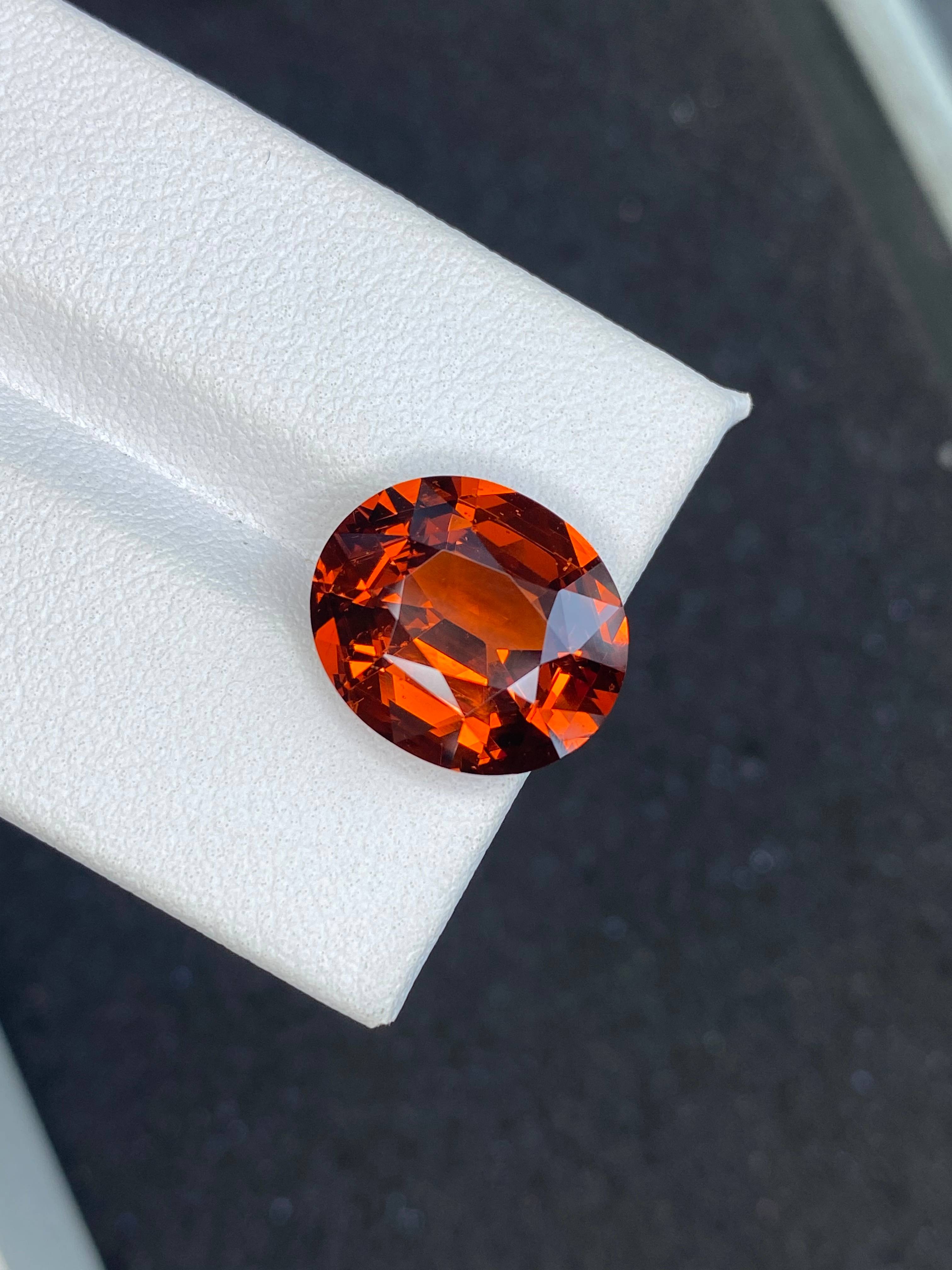 orange spessartite garnet, 9.17ct oval cut — view 7