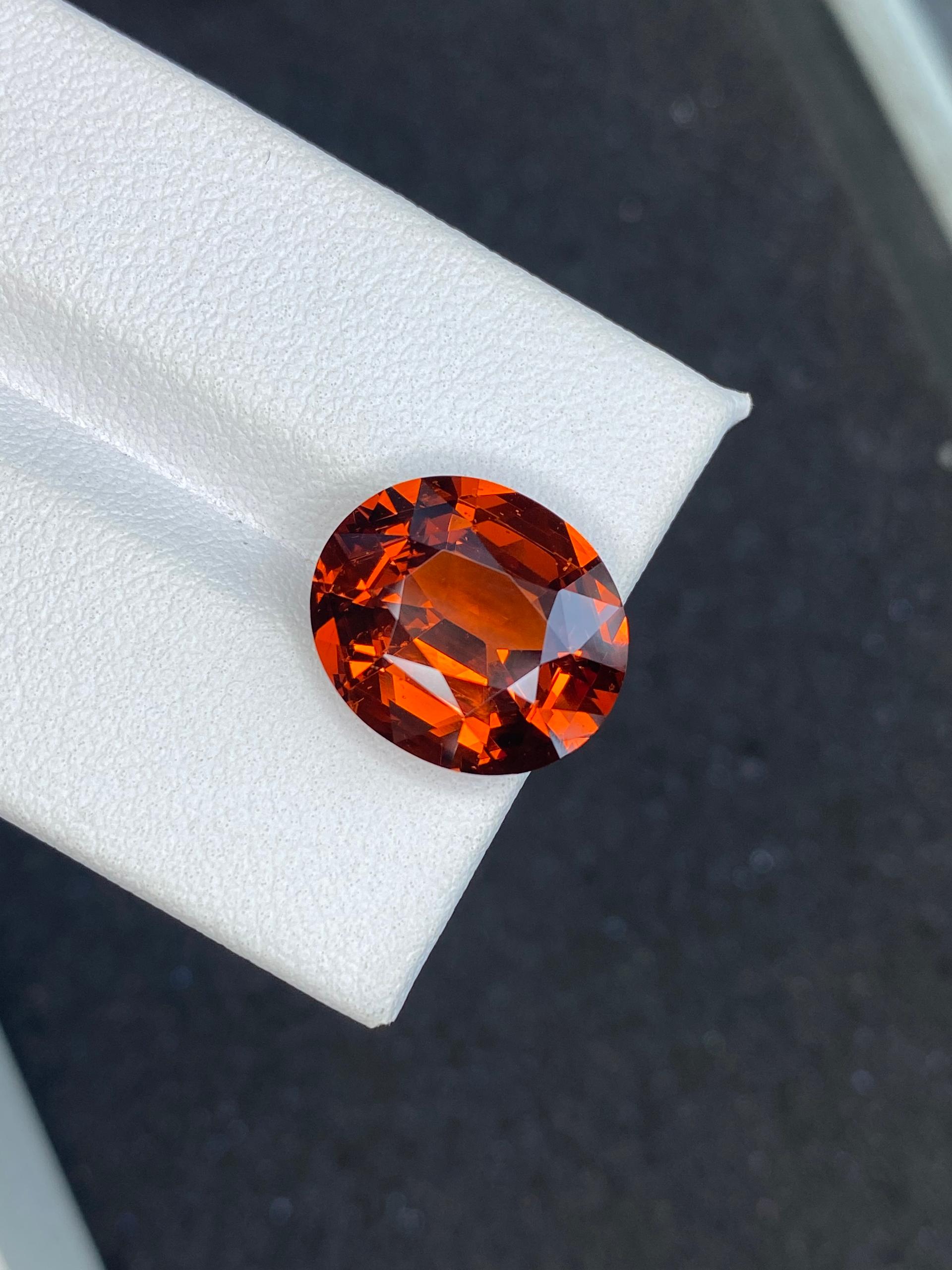 orange spessartite garnet, 9.17ct oval cut — view 7