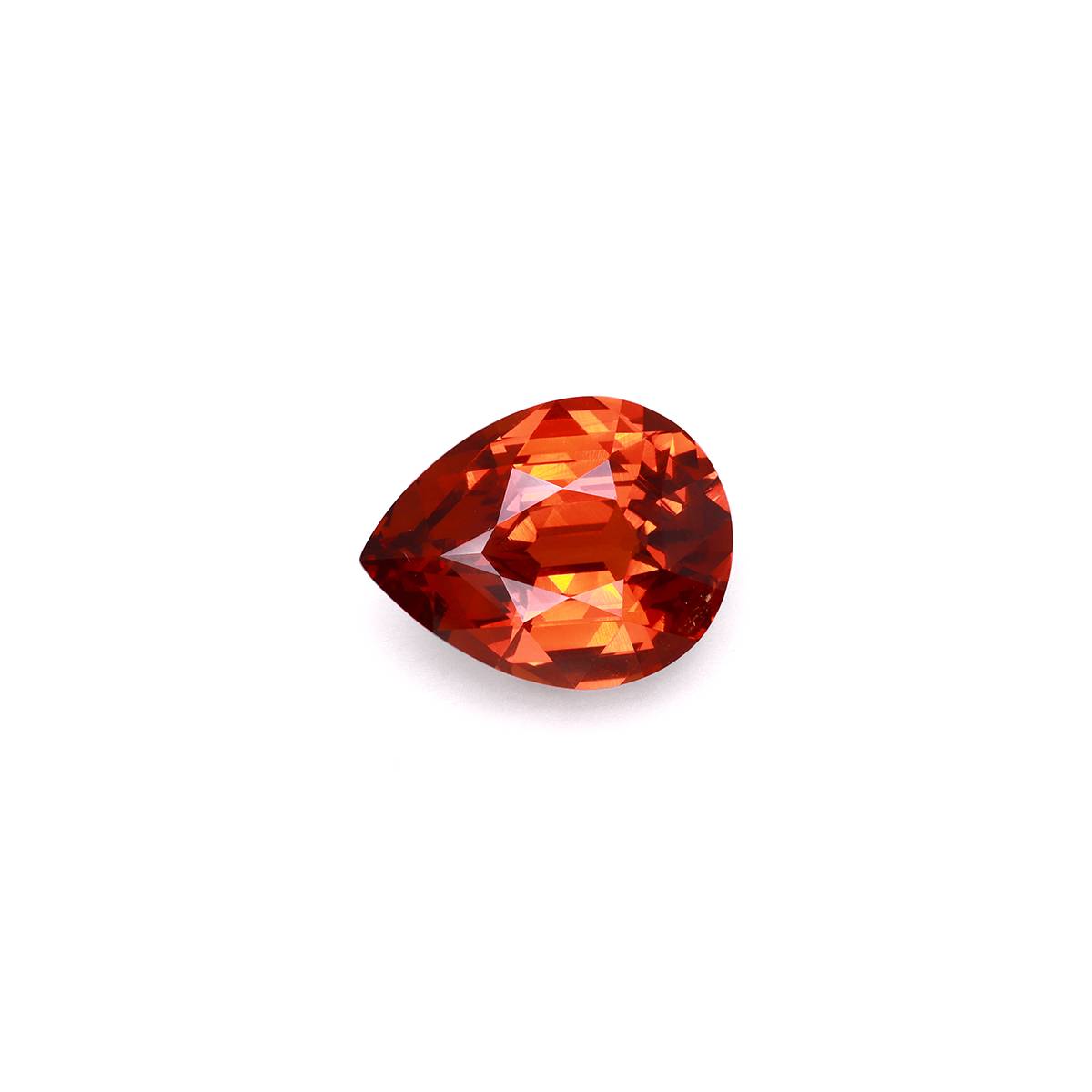 fire orange spessartite garnet, 11.49ct pear cut — main view