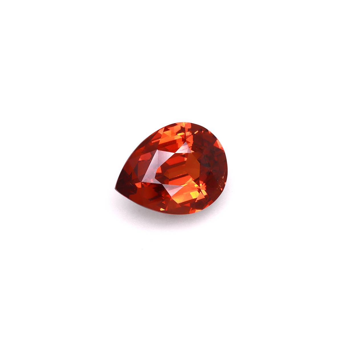 fire orange spessartite garnet, 11.49ct pear cut — view 3
