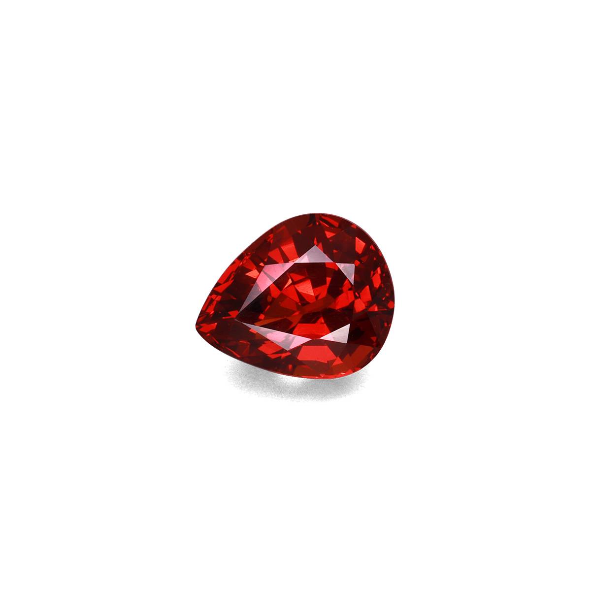 fire orange spessartite garnet, 8.76ct pear cut — main view