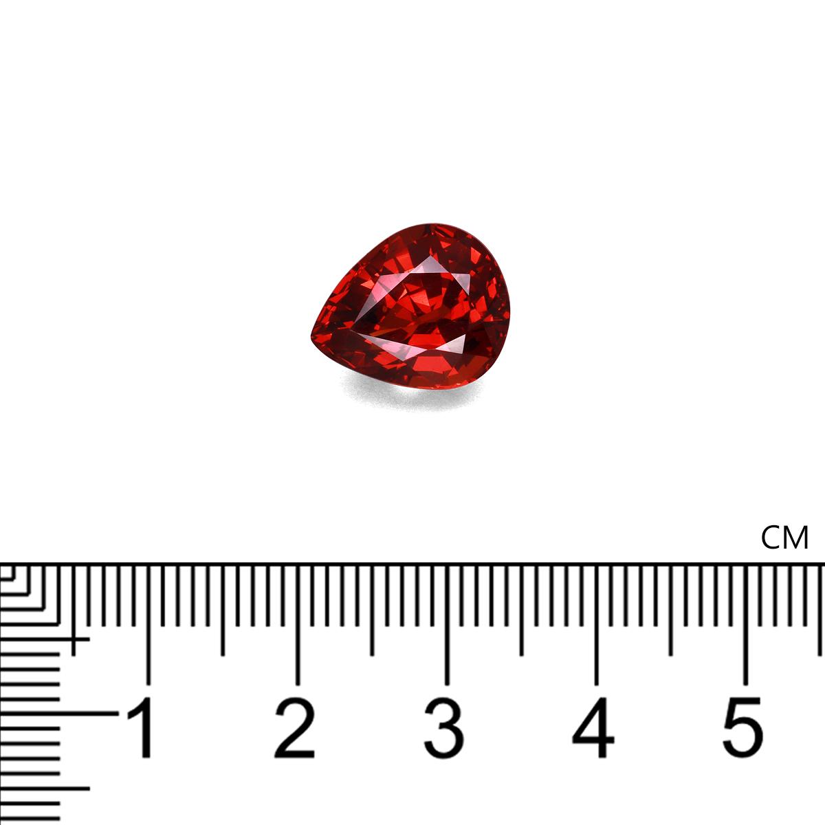 fire orange spessartite garnet, 8.76ct pear cut — view 4