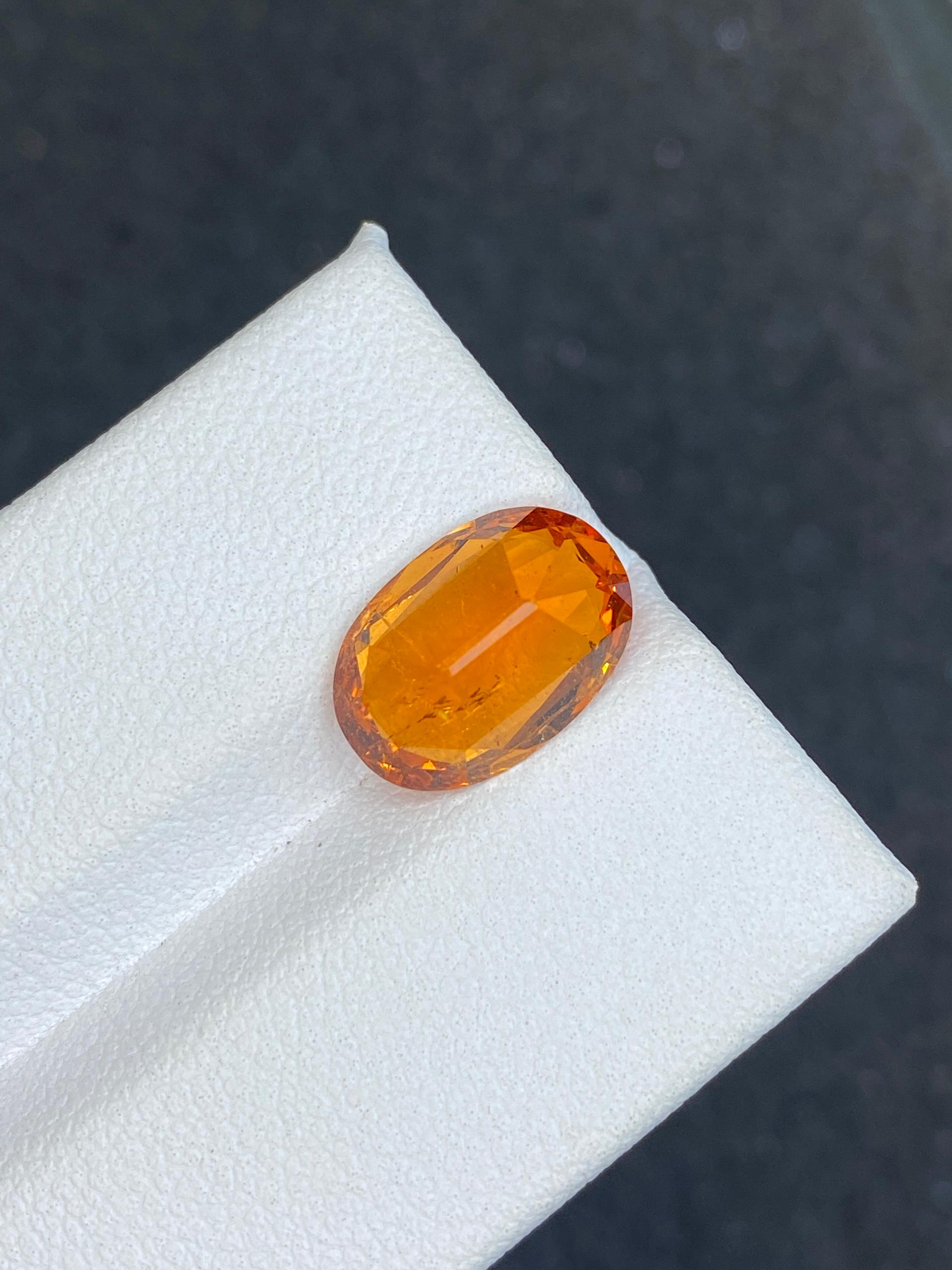 Fanta orange spessartite garnet, 4.85ct oval cut — view 6