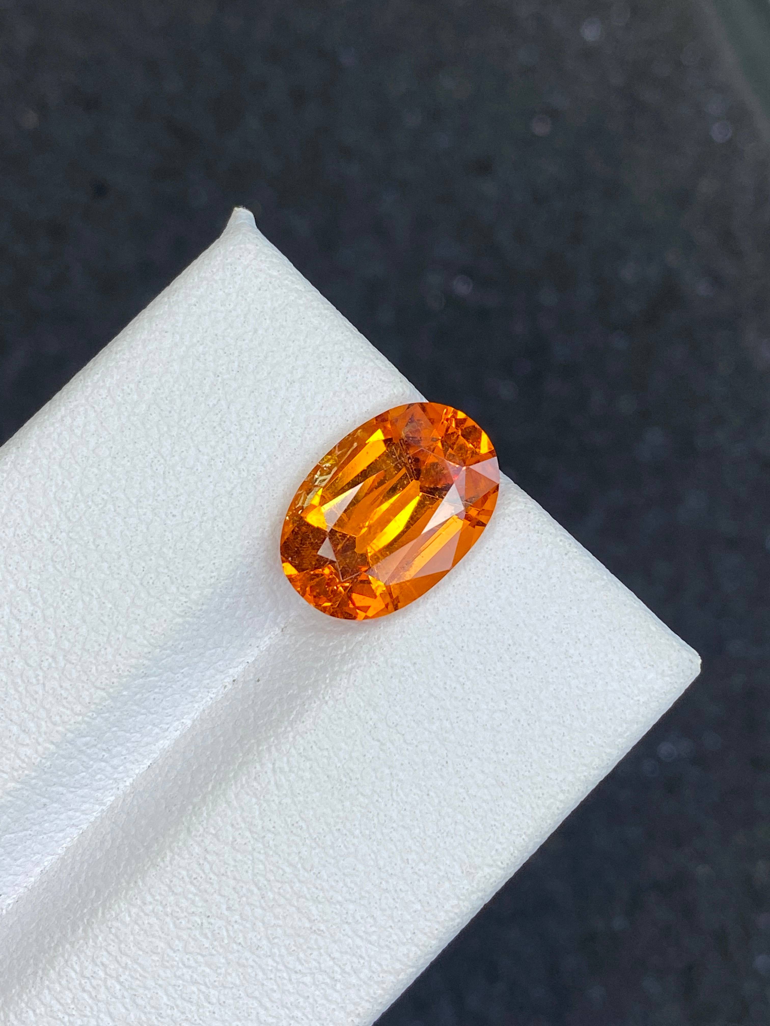 Fanta orange spessartite garnet, 4.85ct oval cut — view 7