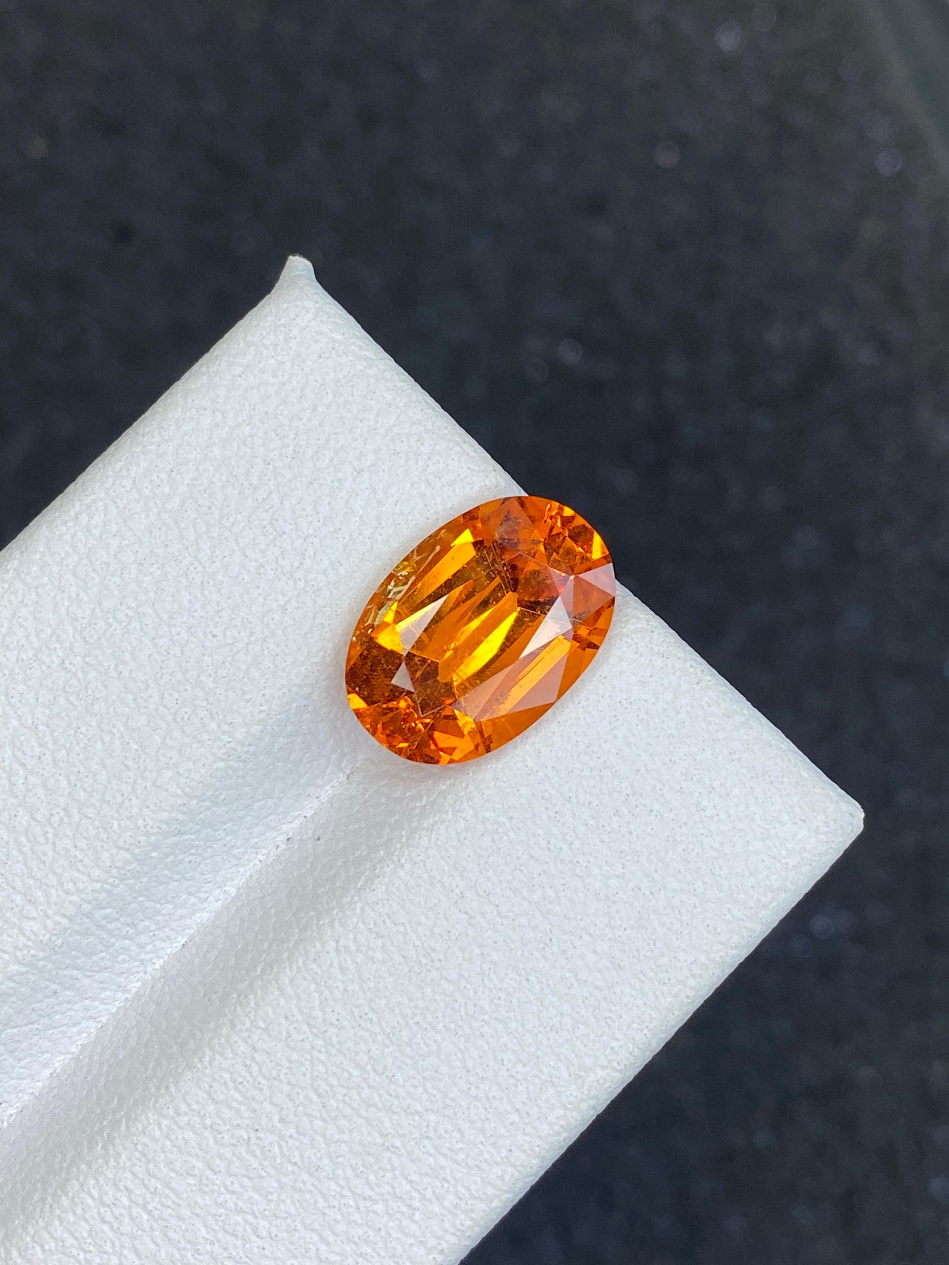Fanta orange spessartite garnet, 4.85ct oval cut — view 7
