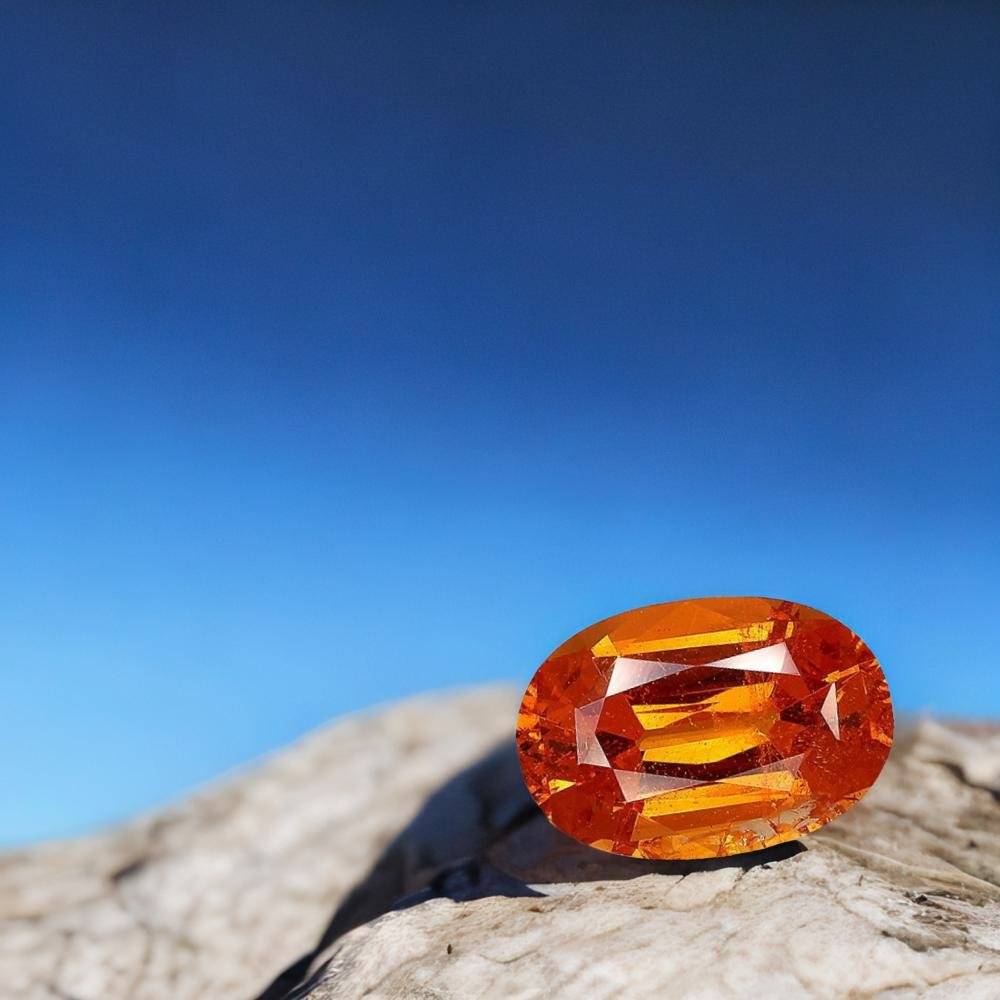 Fanta orange spessartite garnet, 4.85ct oval cut — view 8