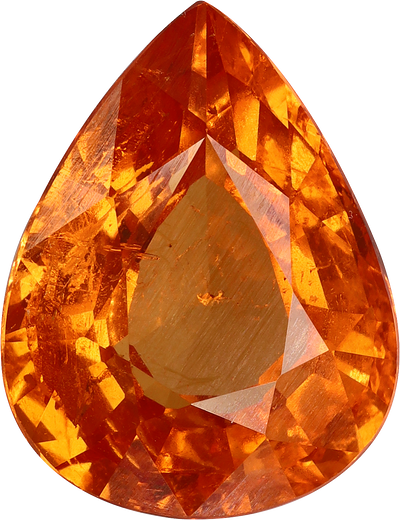 Pear cut spessartite garnet
