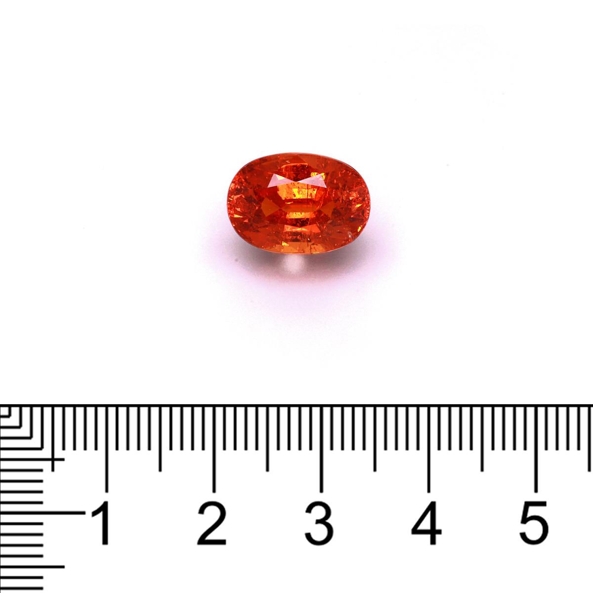 orange spessartite garnet, 8.24ct oval cut — view 4