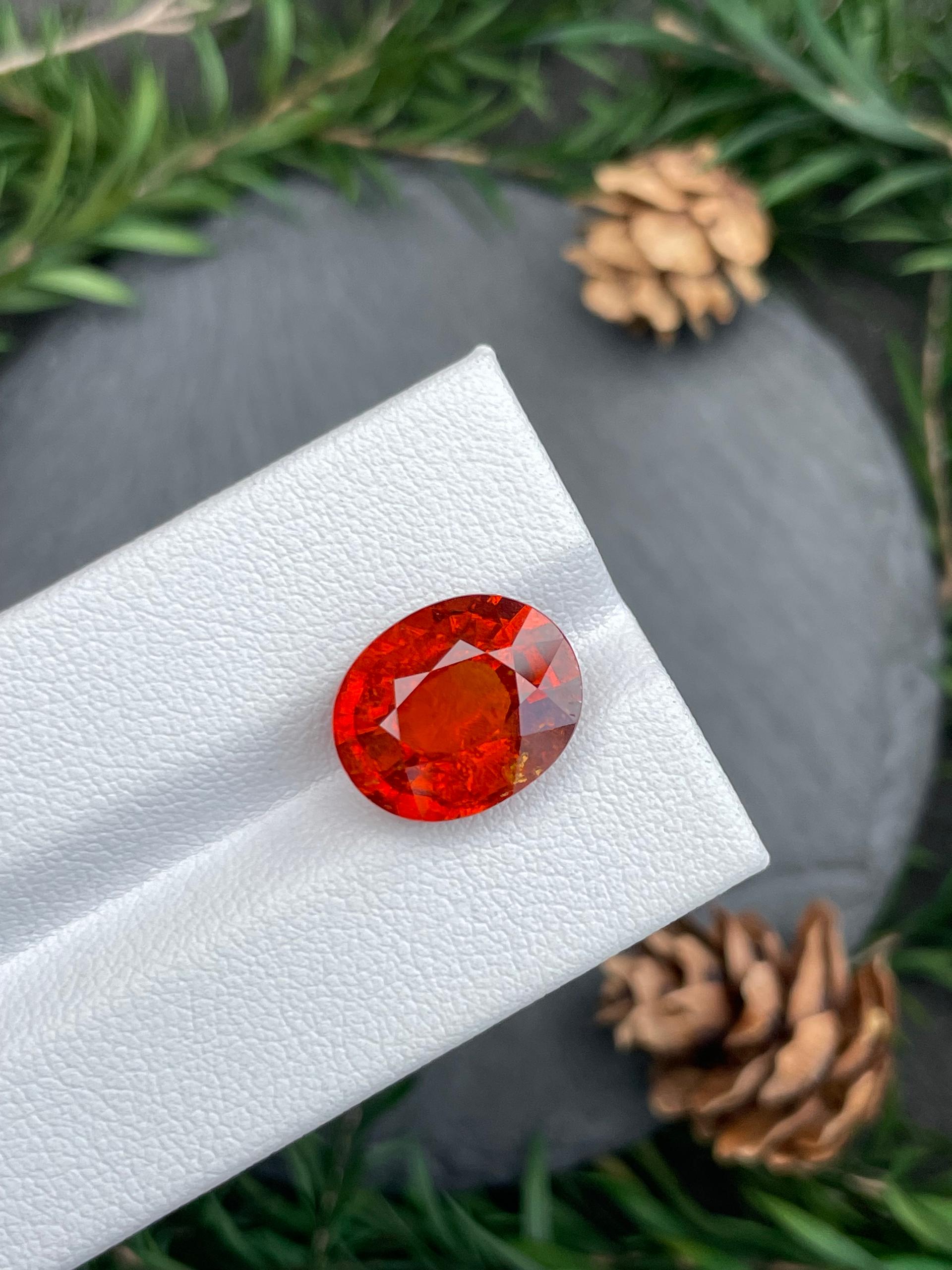orange spessartite garnet, 9.05ct oval cut — view 5