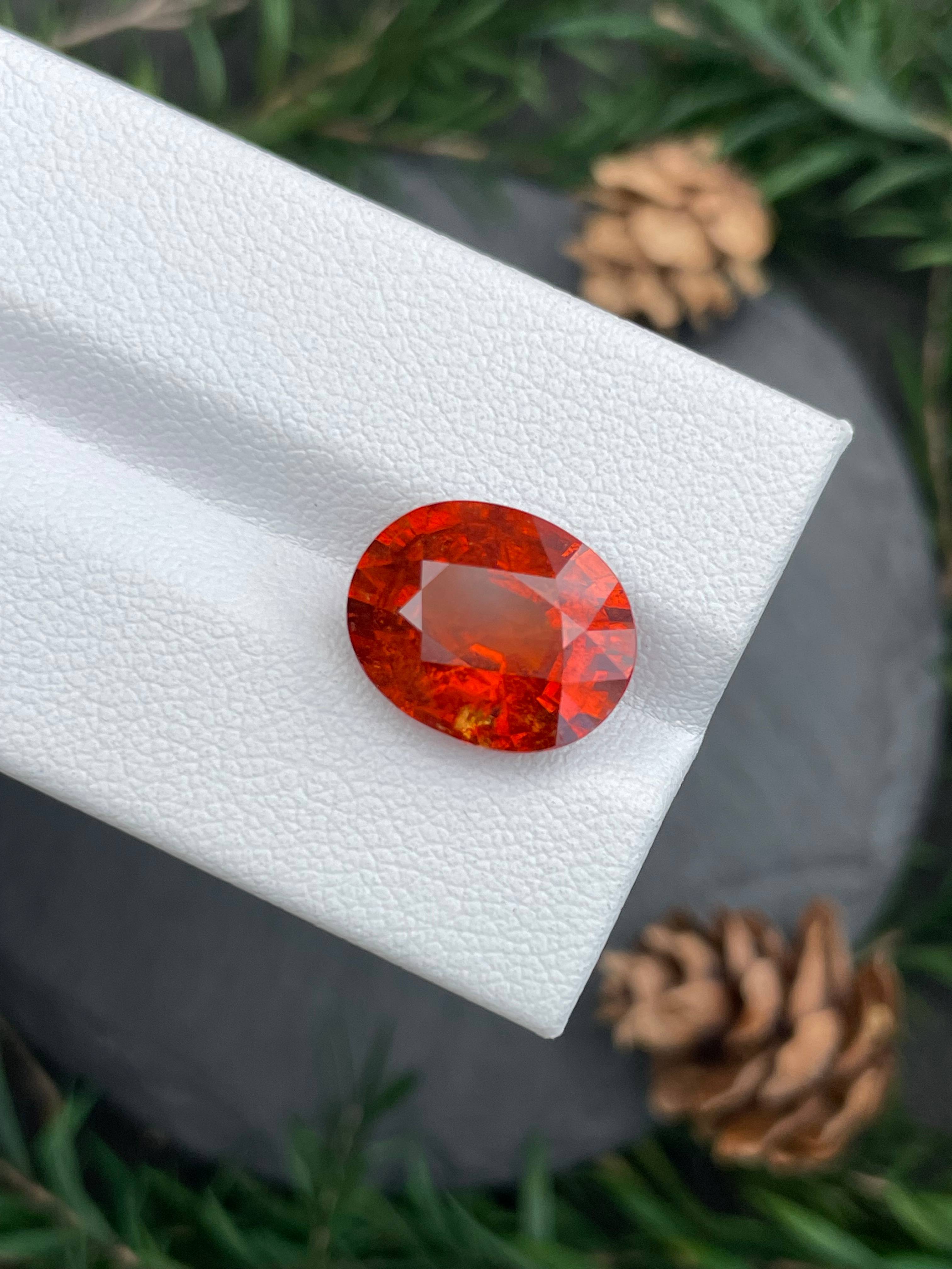 orange spessartite garnet, 9.05ct oval cut — view 6