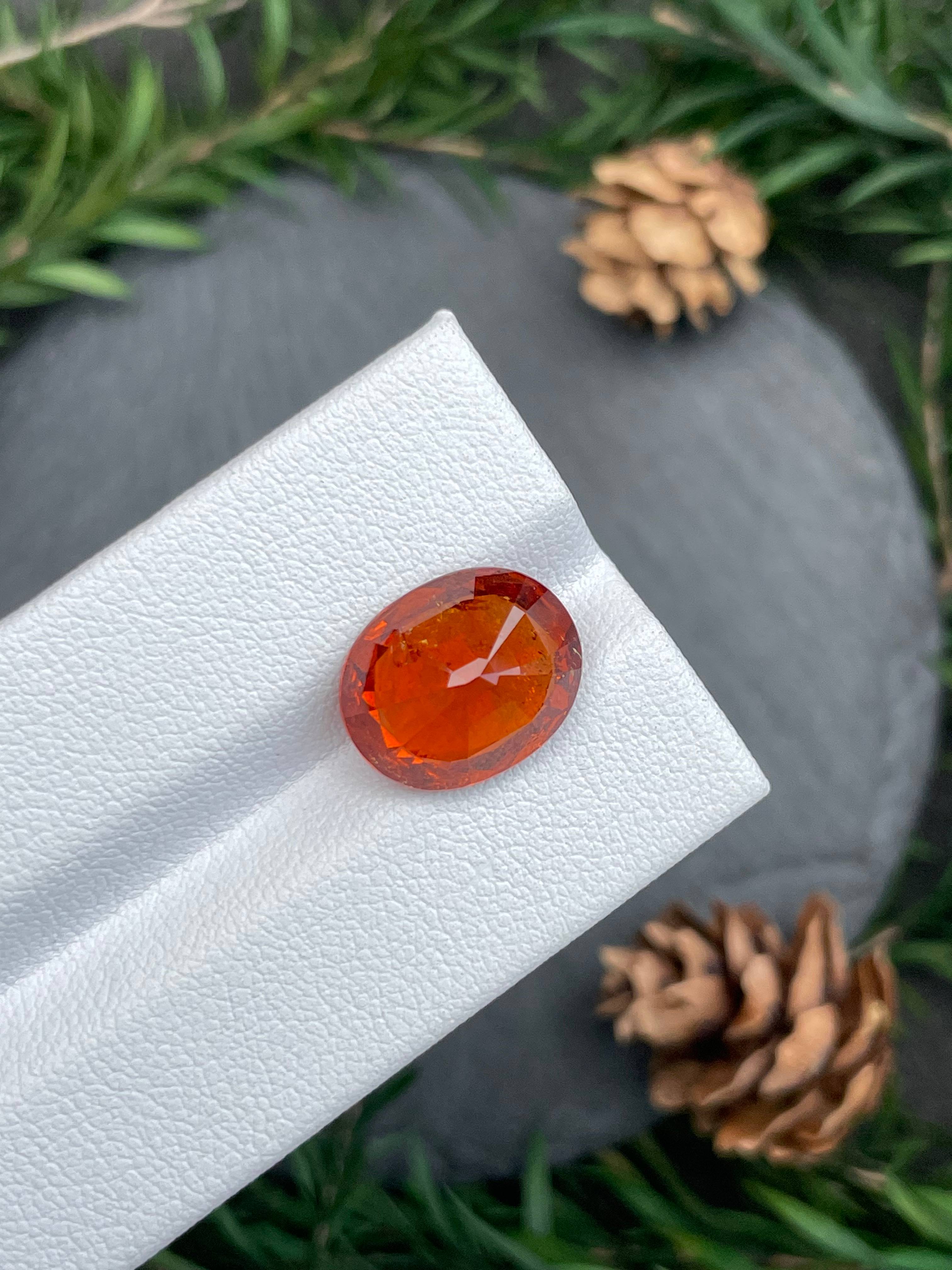 orange spessartite garnet, 9.05ct oval cut — view 7