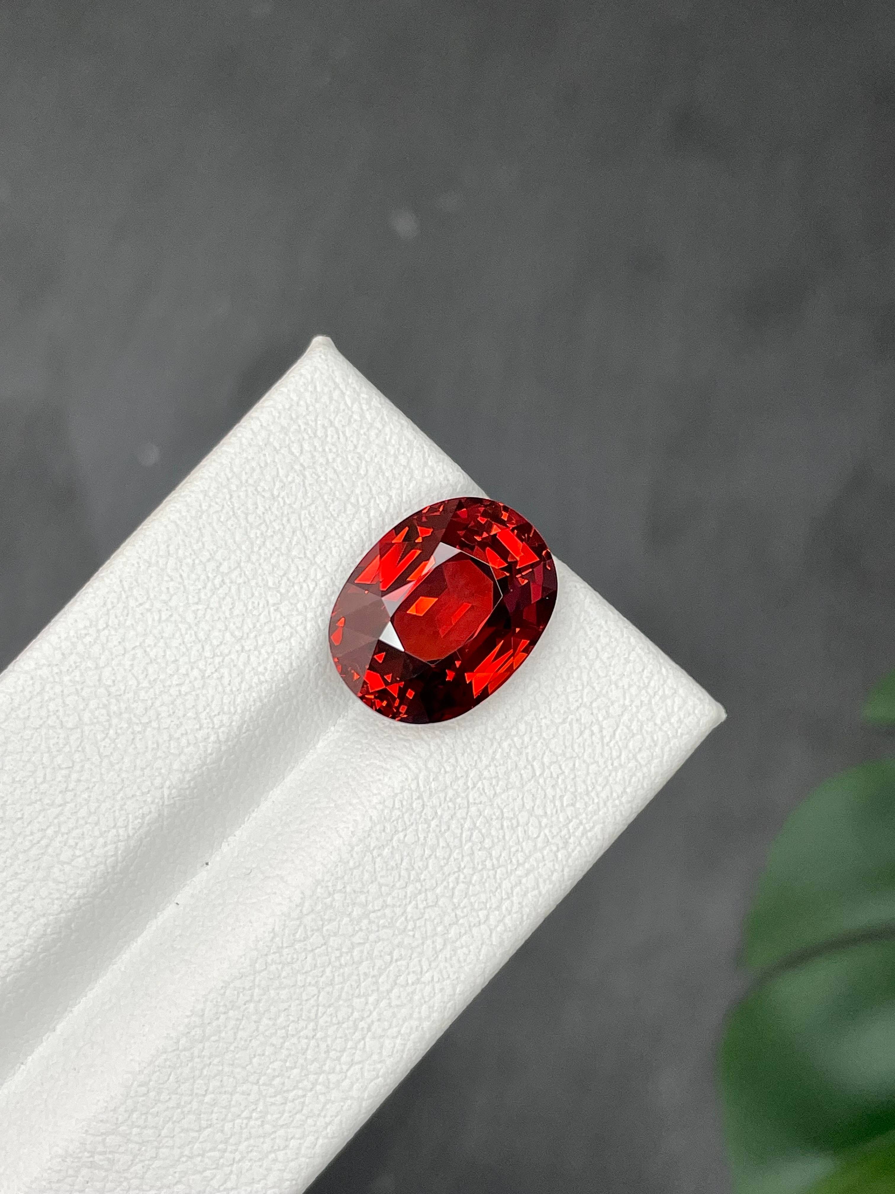 fire orange spessartite garnet, 11.02ct oval cut — view 5