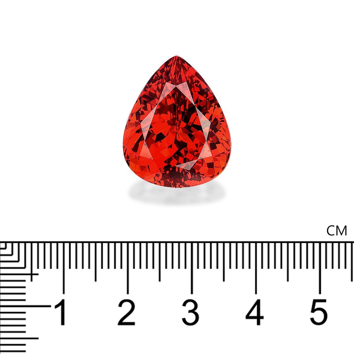 fire orange spessartite garnet, 32.4ct pear cut — view 4