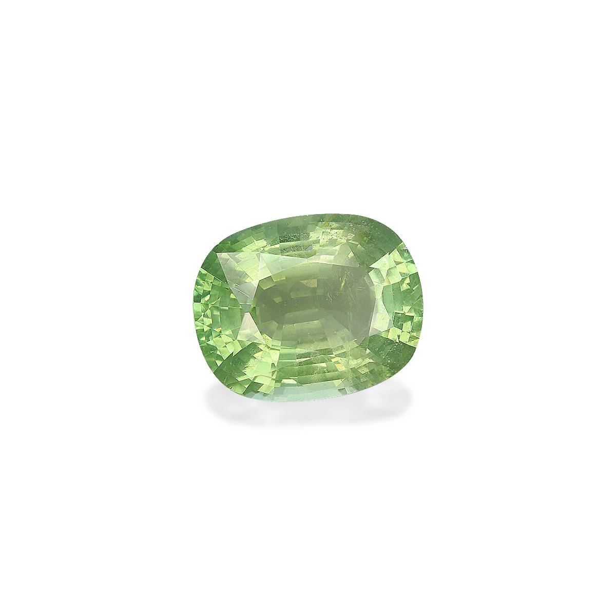 pistachio green green tourmaline, 15.14ct cushion cut — view 3