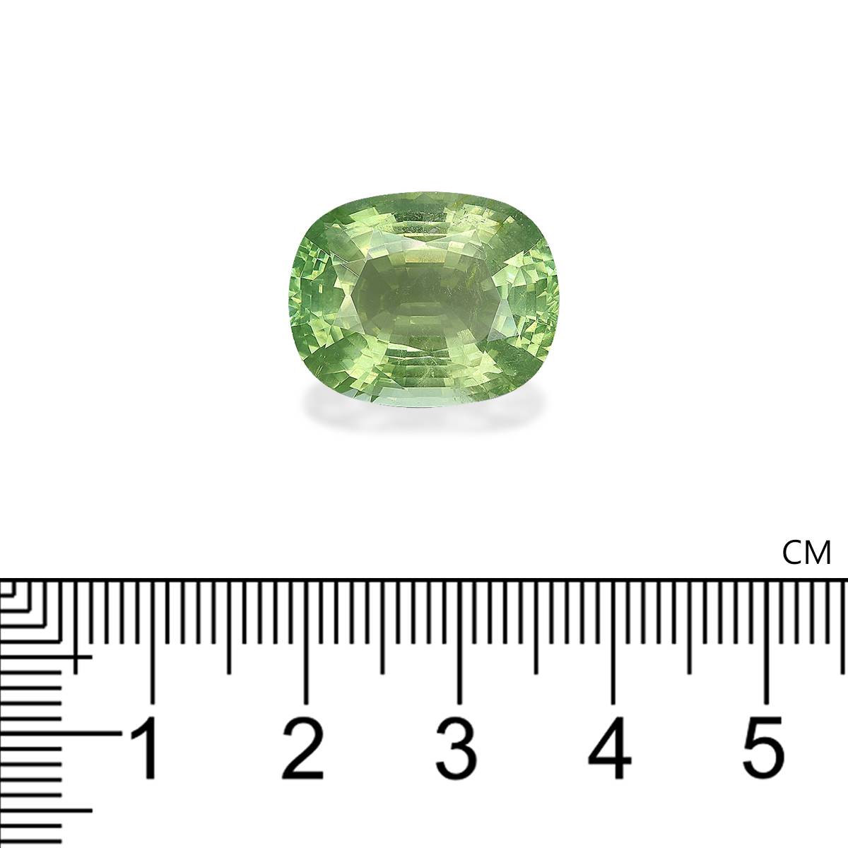 pistachio green green tourmaline, 15.14ct cushion cut — view 4
